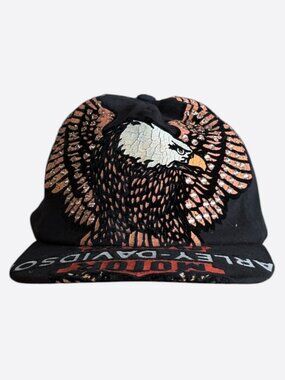 Bossi Black Harley Davidson Rhinestone Embellished Hat